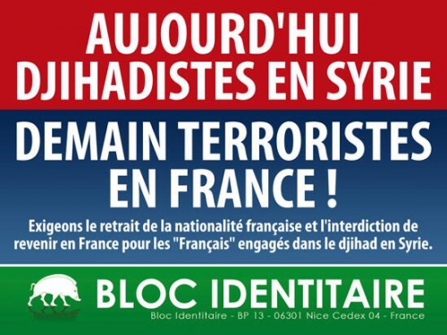syrie,djihadistes,terroristes,france,bloc identitaire,merah